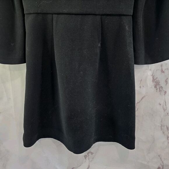 & Other Stories Dress Womens 6 Small Black Mini Skater Button V Plested Quarter - Picture 8 of 14